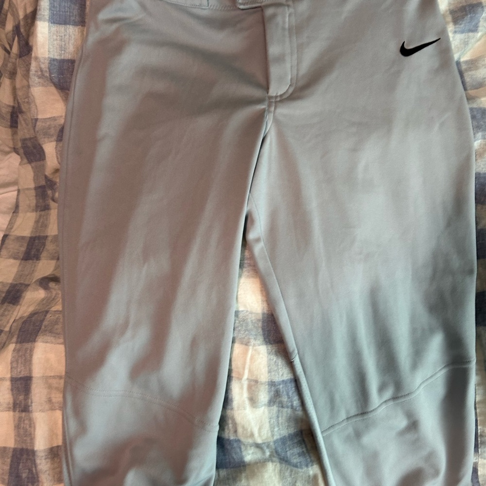 Nike Light Gray Team Performance Pants with Black Label
